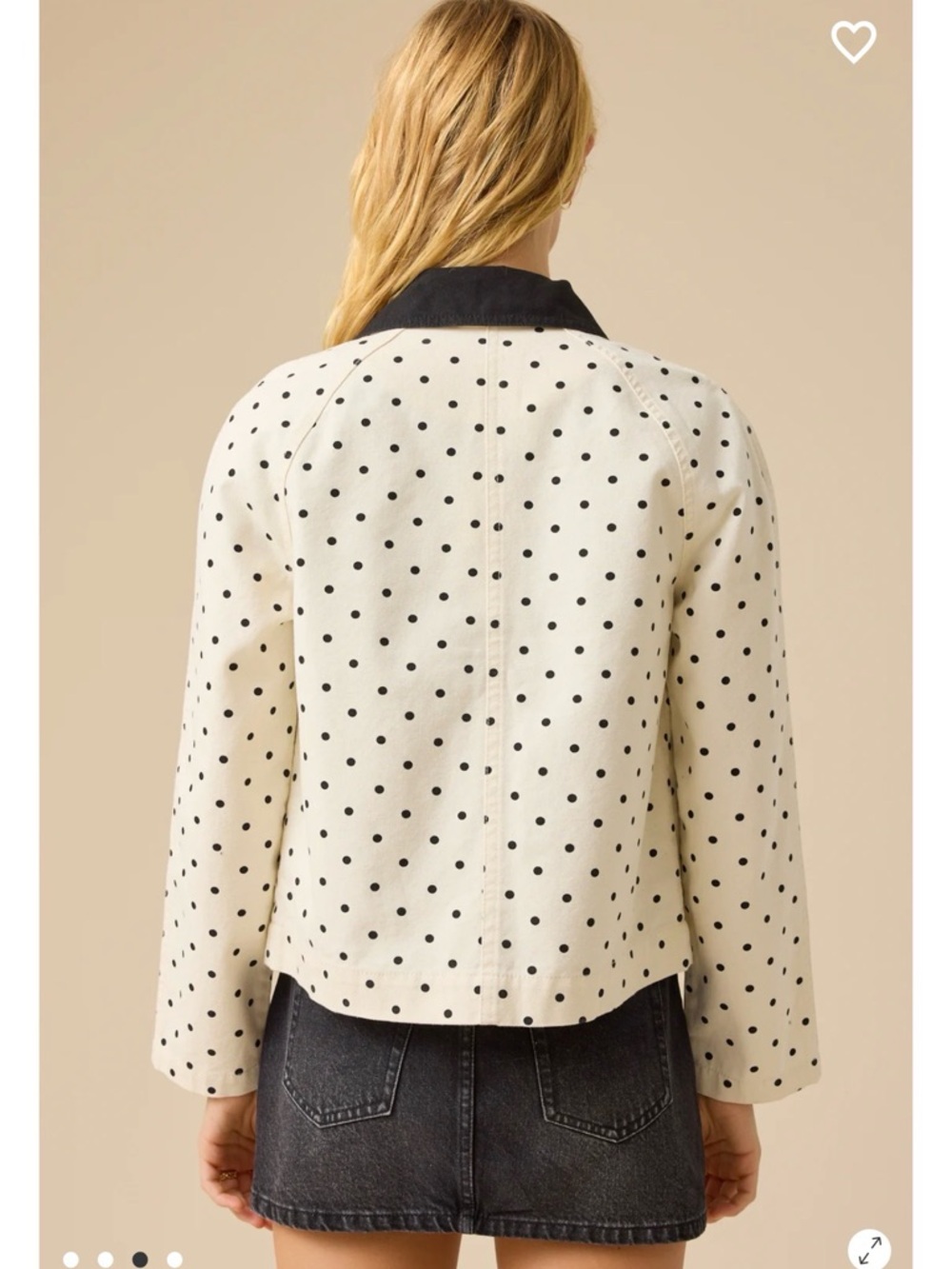 Altar'd State Cream and Black Polka Dot Jacket - Picture 4 of 7